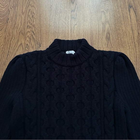 G. By Goop Navy Blue Knit Merino Wool cable chunky  Sweater Size Medium - Picture 7 of 13